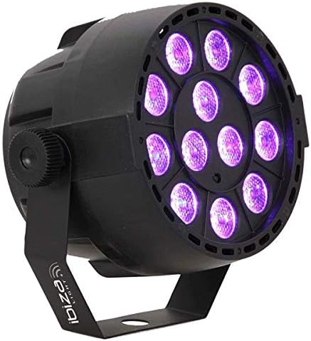 IBIZA PAR-MINI-UV SCHWARZLICHT LED PAR SCHEINWERFER 12x2 WATT UV Spot Neon Effekt Effektscheinwerfer