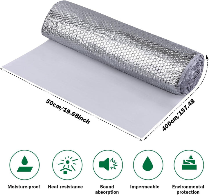 Baketron 2mm 50 cm x 4 m = 2m² Alubutyl Anti Dröhn Dämmmatte Selbstklebend Dämmung - KFZ Lärmschutz,