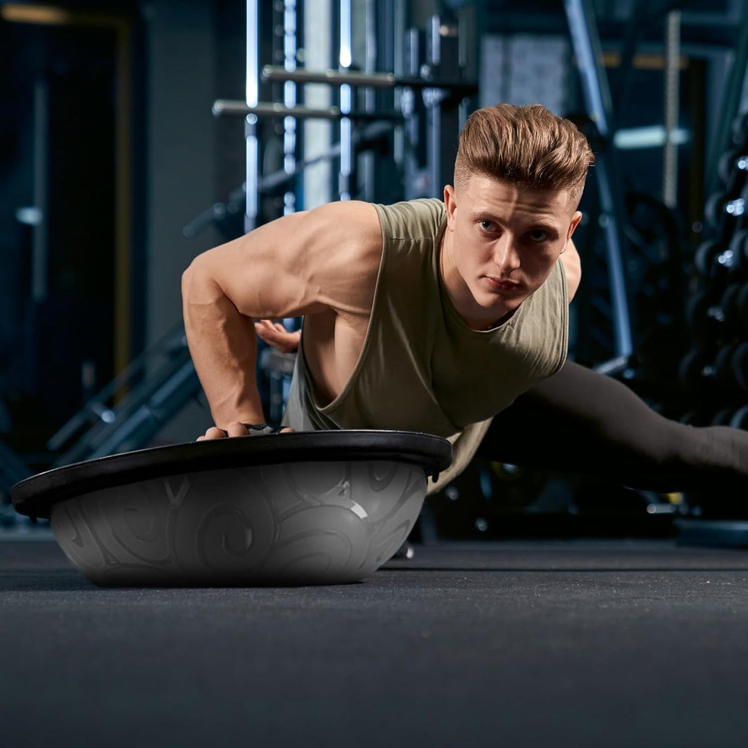 Ativafit 60 * 18cm bis 300KG Yoga Balance Trainer Ball, Balancetrainer Gymnastikball Halbkugel mit E