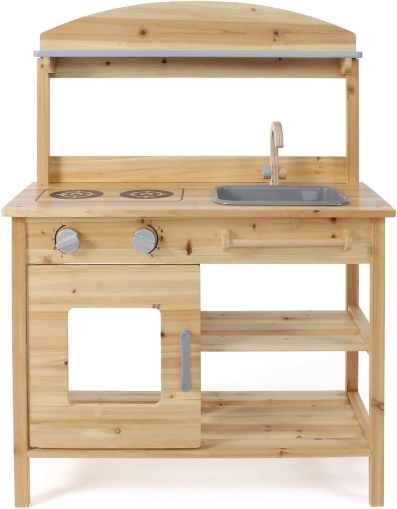Bayer Chic 2000 Matschküche, unbehandelt, vollmassives Holz, Outdoor-Kinderküche, für Kinder ab 3 Ja
