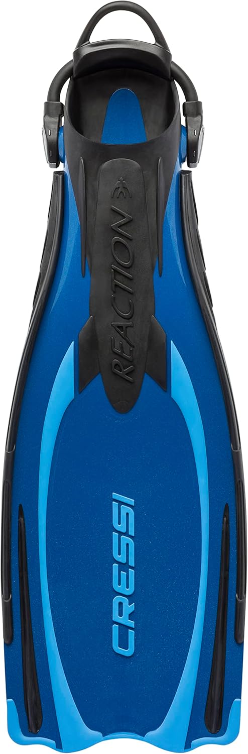 Cressi Reaction EBS Fins - Hochleistungstauchflossen mit EBS Strap S/M (39/42) Blau/Hellblau, S/M (3