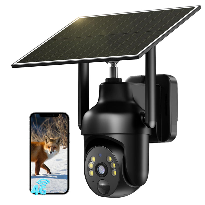 SEHMUA 4G LTE Überwachungskamera Aussen Solar, 2K HD PTZ Kabellos Kamera Ohne WLAN Outdoor Akku, 355