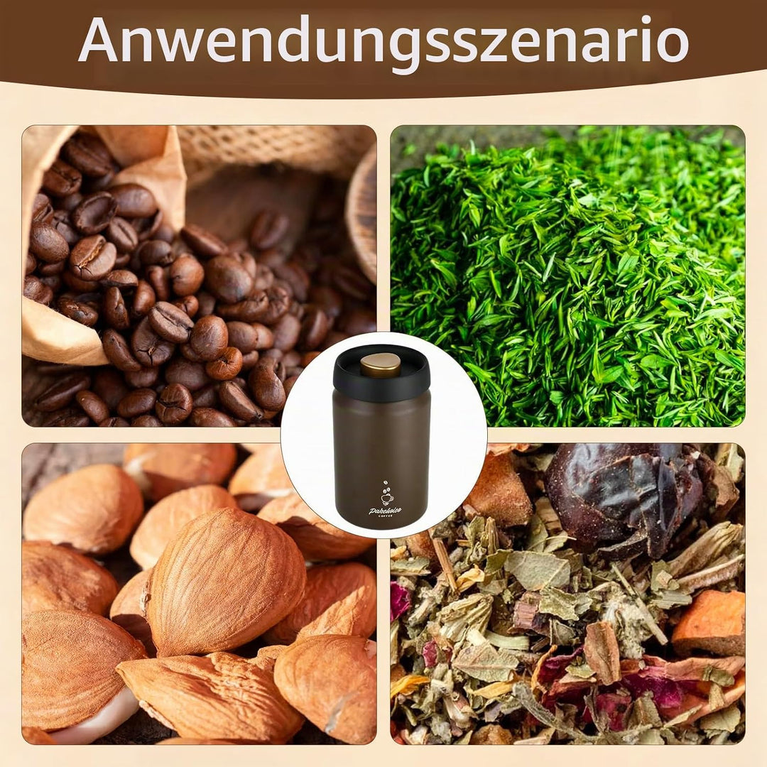 Kaffeebohnen Behälter (1,2L), Kaffeedose Luftdicht, kaffeedose, 316 Edelstahl Material, geeignet Für