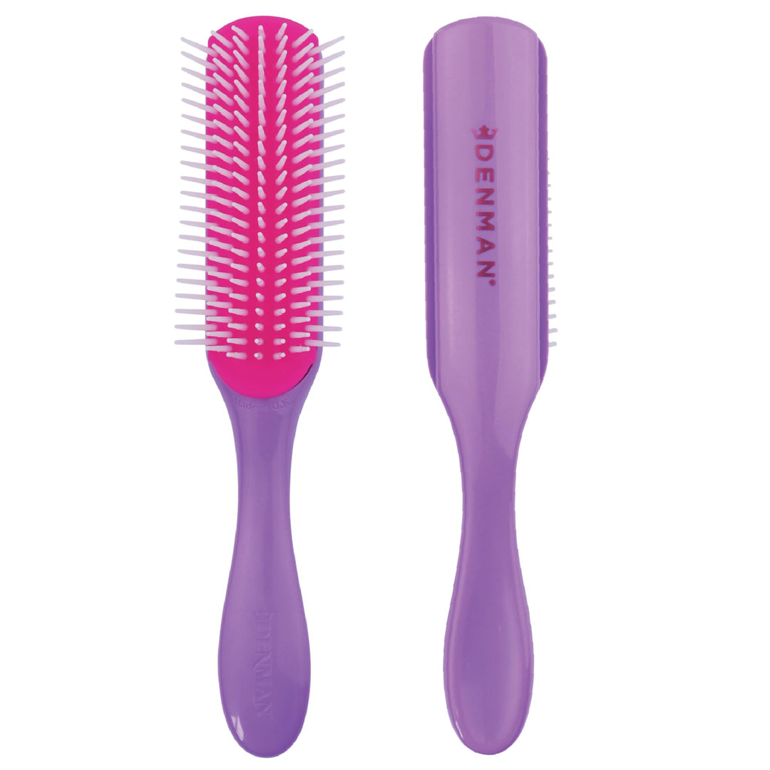 Denman Curly Hair Brush D3 (African Violett), 7-reihige Stylingbürste zum Entwirren, Trennen, Formen