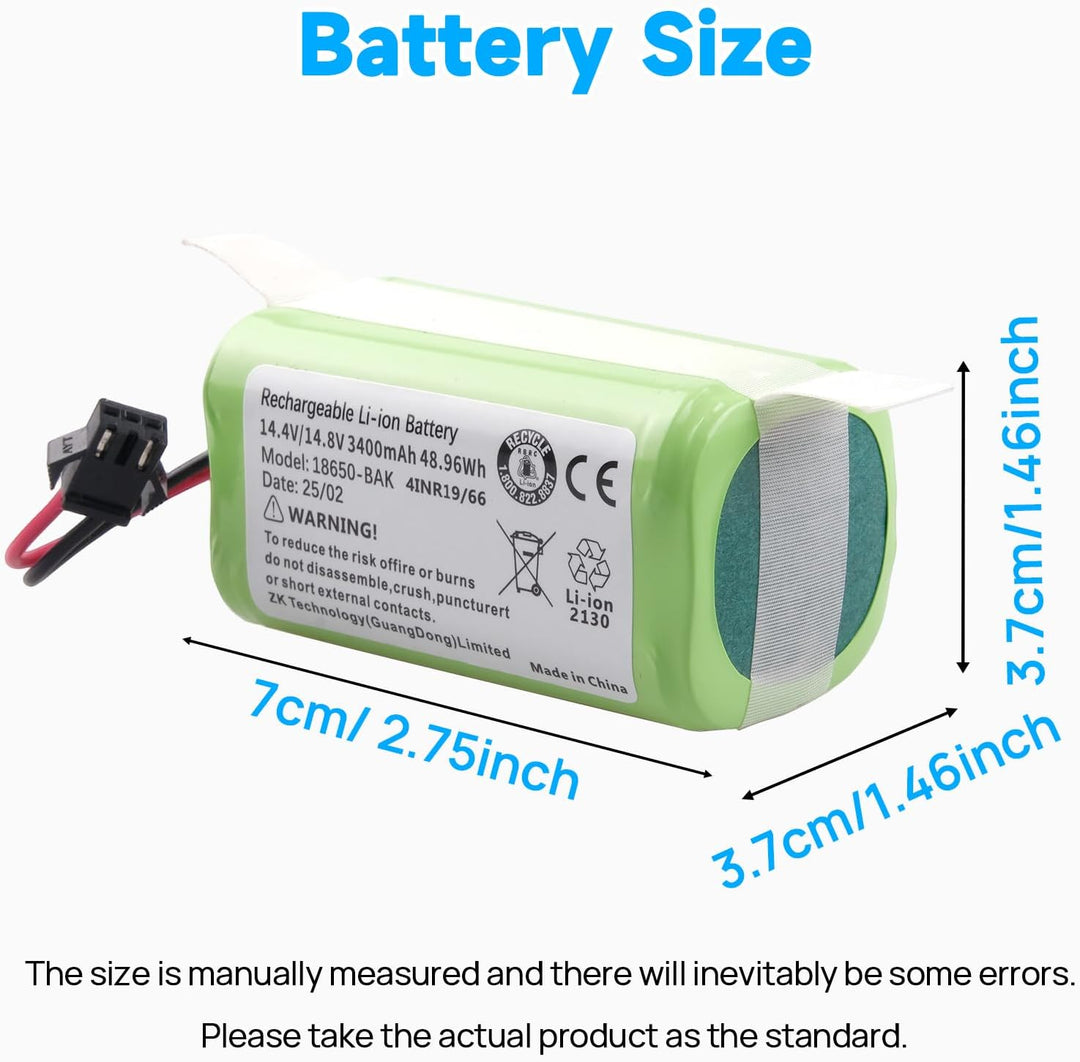 14,4 V 3400 mAh Akku Kompatibel mit Lefant M210 M210B M210P M213 Eufy RoboVac 11 11S 11S MAX 12 15C
