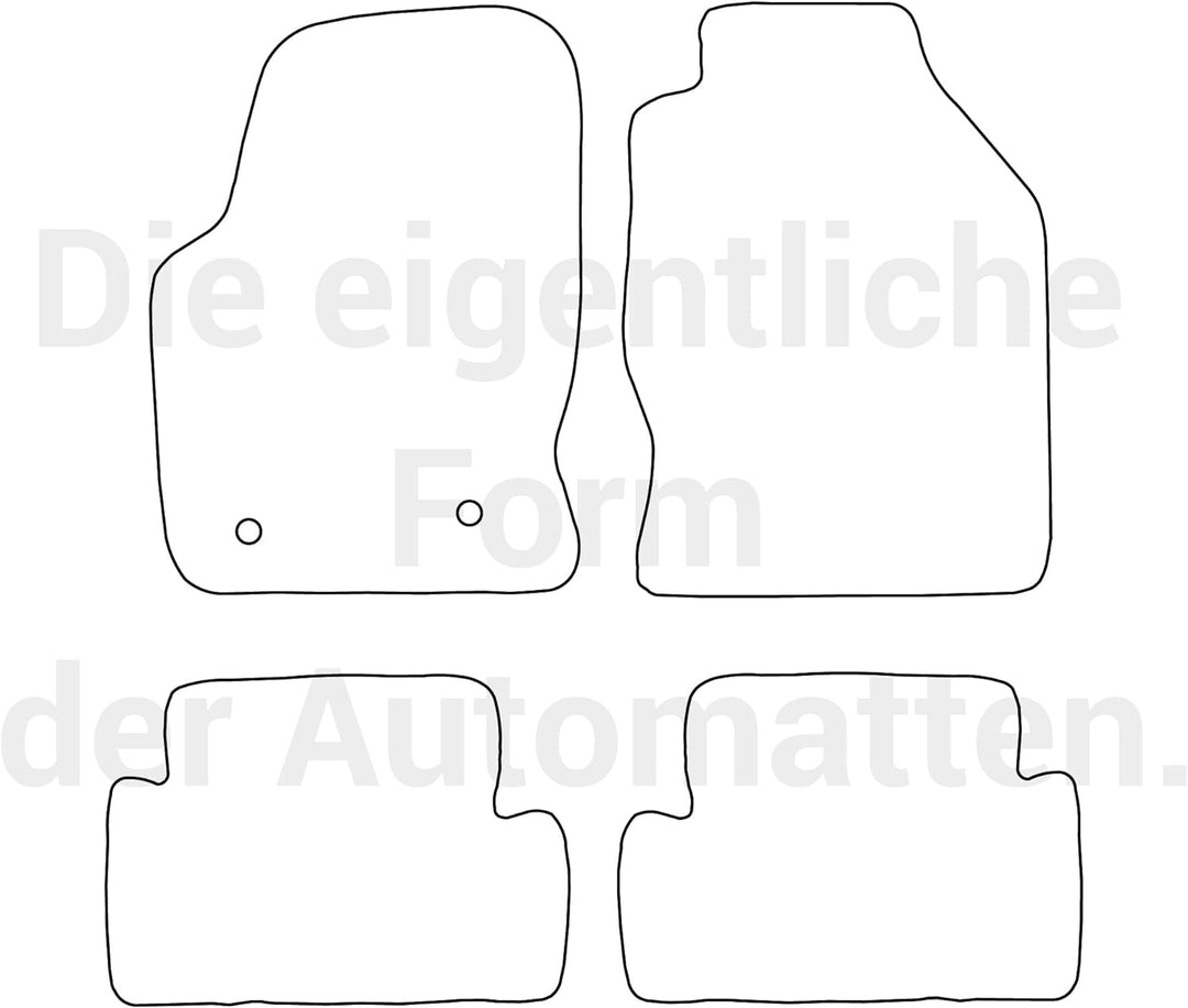 moto-MOLTICO Fussmatten Auto Velours Autoteppiche Schwarz Automatten Set 4-teilig passend für Ford F