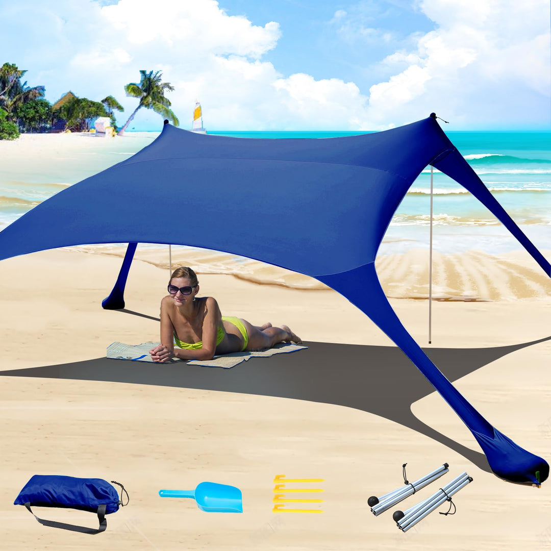 Strandzelt, Pop-Up, 2x2.1 m, LSF 50, Lycra, Sonnenschutz, für den Aussenbereich, Anti-Wind, Sonnensc