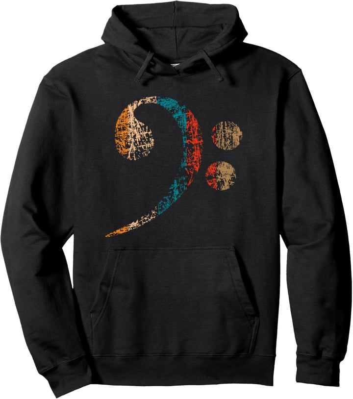 Grosser vintage Bassschlüssel für Bassisten, Bands Pullover Hoodie