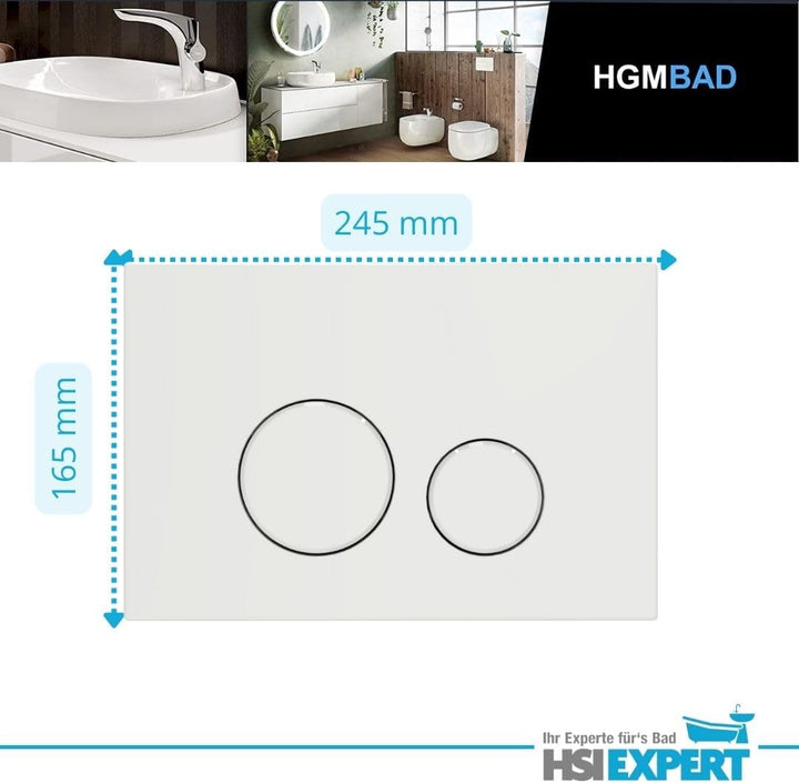 HGMBAD Geberit Duofix Spülkasten Drückerplatte Betätigungsplatte weiss Schallschutz