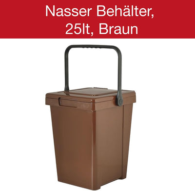 H+H 3984612 25 Liter brauner Nassbehälter, Kunststoff, Universale