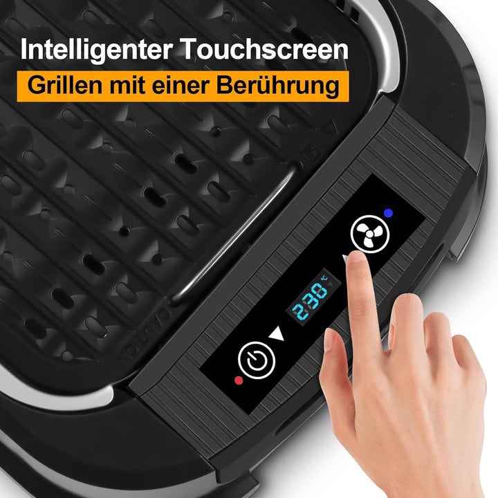 CUSIMAX Elektrogrill 1500W Tischgrill Elektrisch mit Deckel für den Innen- und Ausseneinsatz, elektr