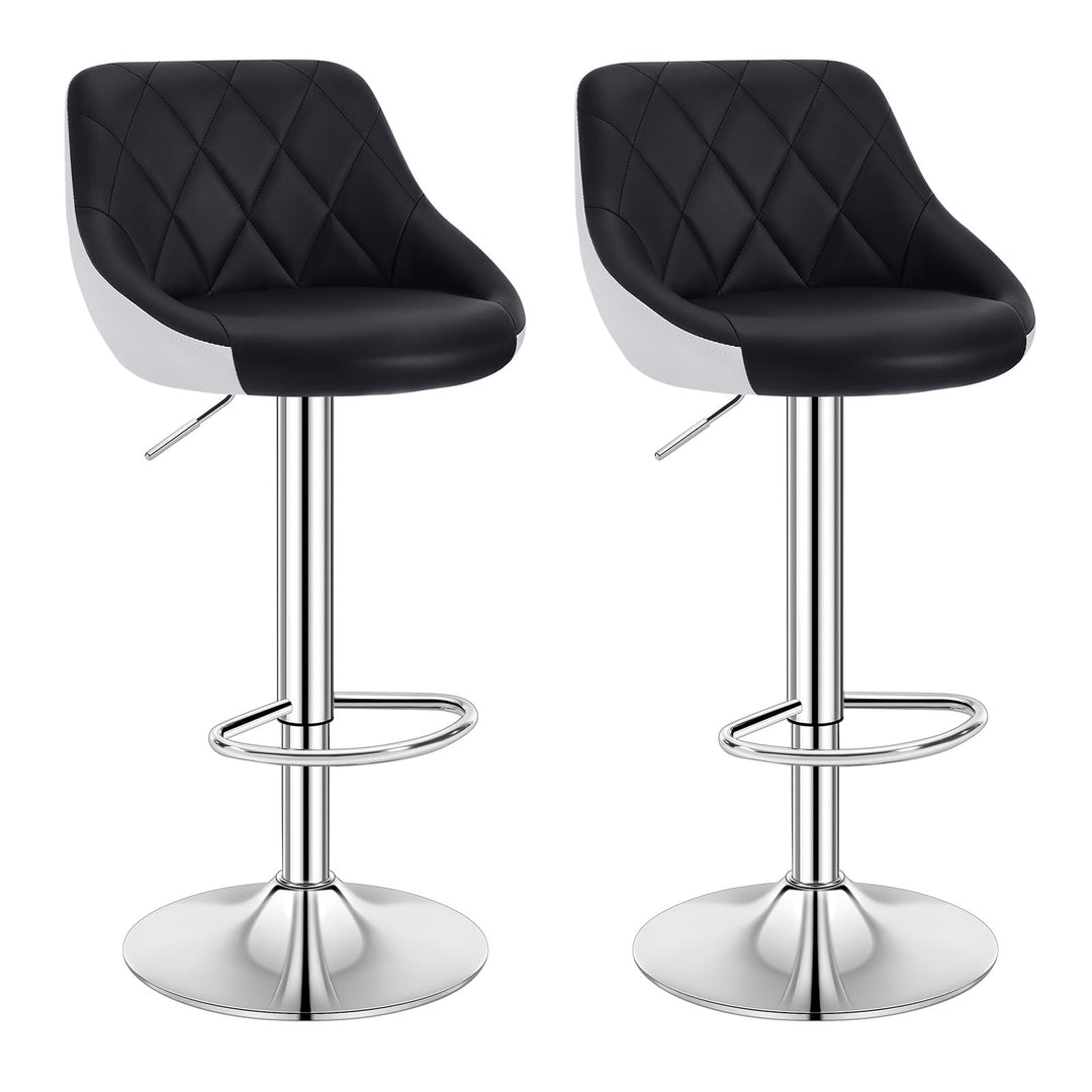 WOLTU BH30sz-2 Design 2 farbig Barhocker mit Griff 2er Set, stufenlose Höhenverstellung, verchromter