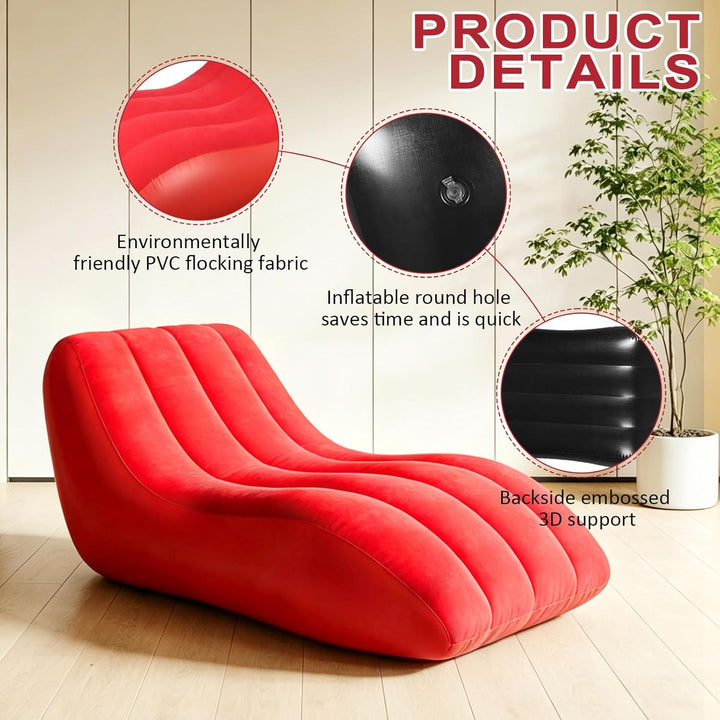 Bocguy Aufblasbarer Sessel, Luftsessel Outdoor, Luftsofa mit Luftpumpe, PVC Inflatable Sofa, Aufblas
