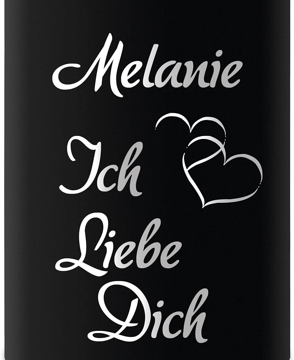 Edelstahl Flachmann 237 ml schwarz matt lackert inkl. individuelle Gravur in Silber von Paule Black