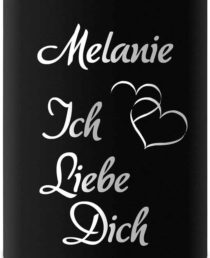 Edelstahl Flachmann 237 ml schwarz matt lackert inkl. individuelle Gravur in Silber von Paule Black