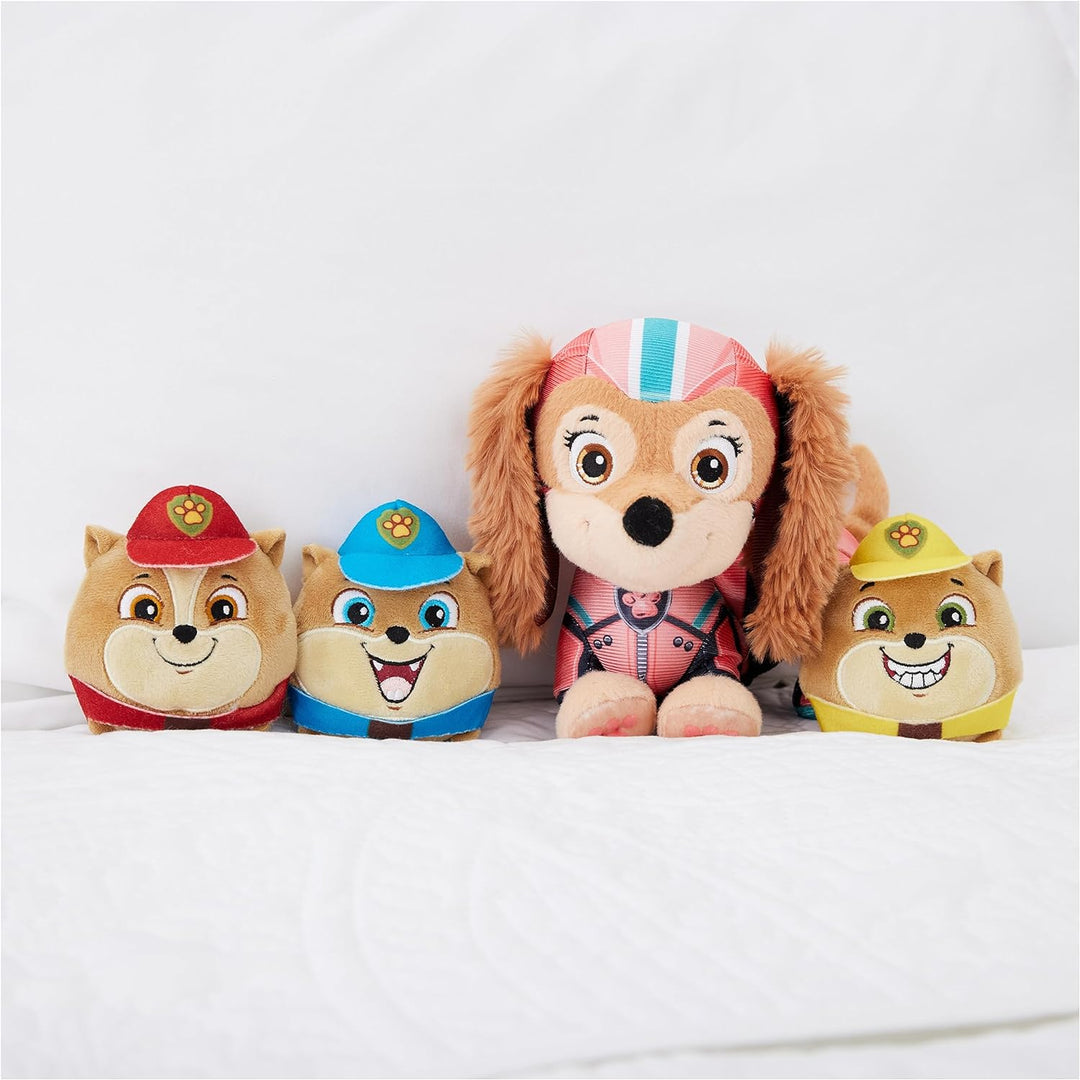 PAW PATROL: Der Mighty Kinofilm, Liberty Plüschfigur mit Stretch-Funktion und 3 Junior Patroller Min