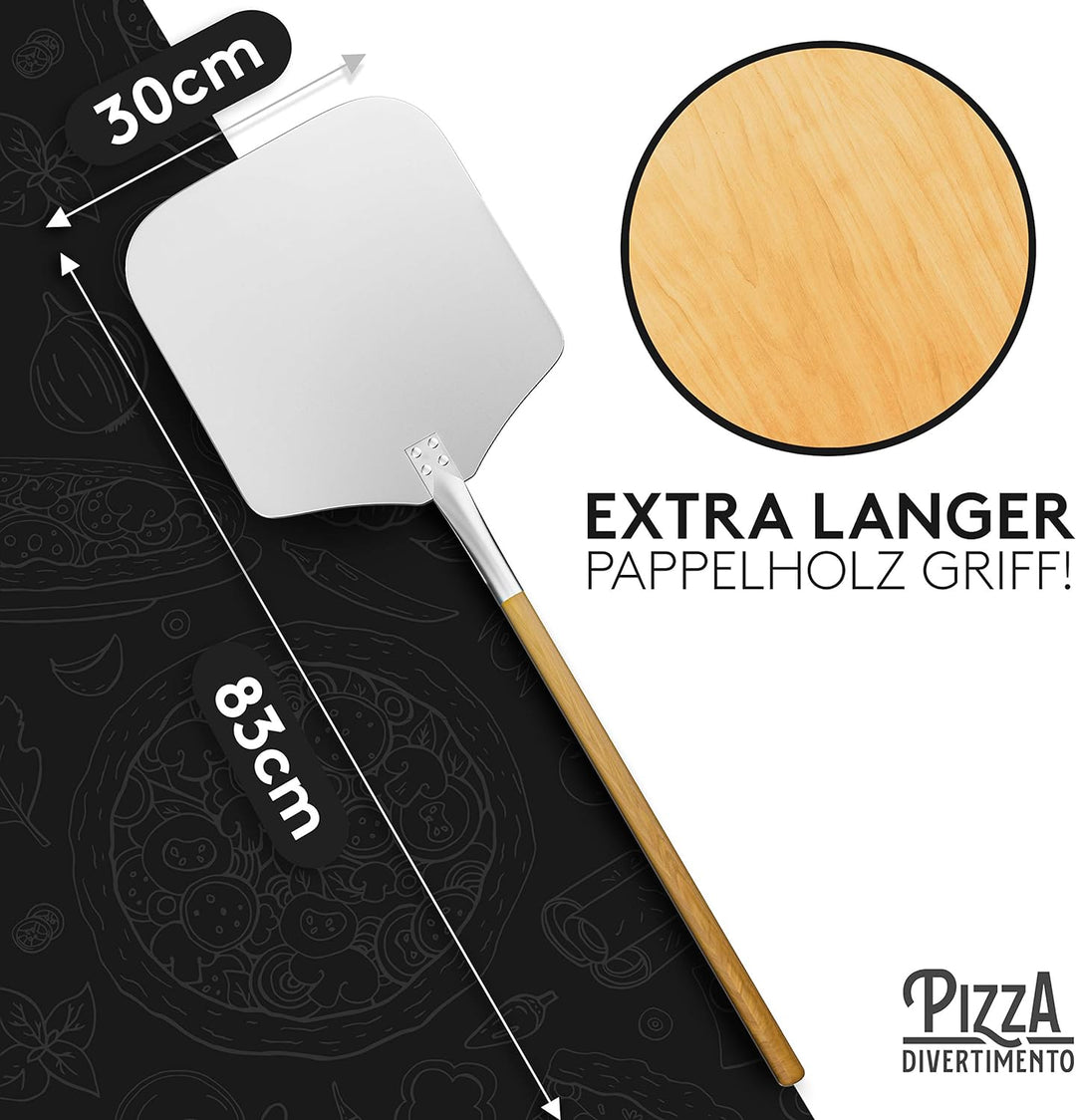 Pizza Divertimento [DAS ORIGINAL - Pizzaschieber - Pizzaschaufel aus rostfreiem Aluminium [83 cm]- R