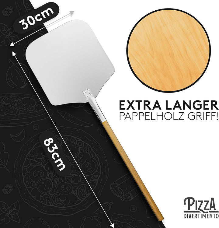 Pizza Divertimento [DAS ORIGINAL - Pizzaschieber - Pizzaschaufel aus rostfreiem Aluminium [83 cm]- R