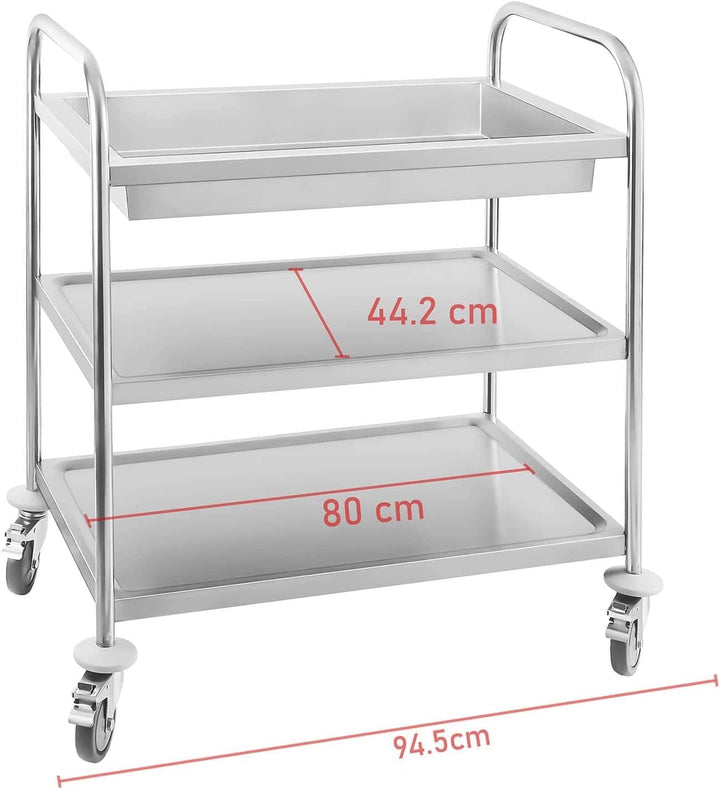 Royal Catering - Servierwagen Küchenwagen (2 Borde, 1 Abräummulde, 150 kg belastbar, 84,50 x 52,50 x