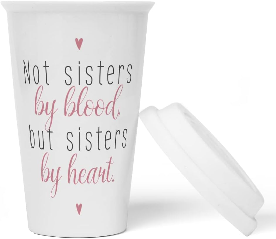 JUNIWORDS To-Go Becher mit Deckel, Not sisters by blood, but sisters by heart