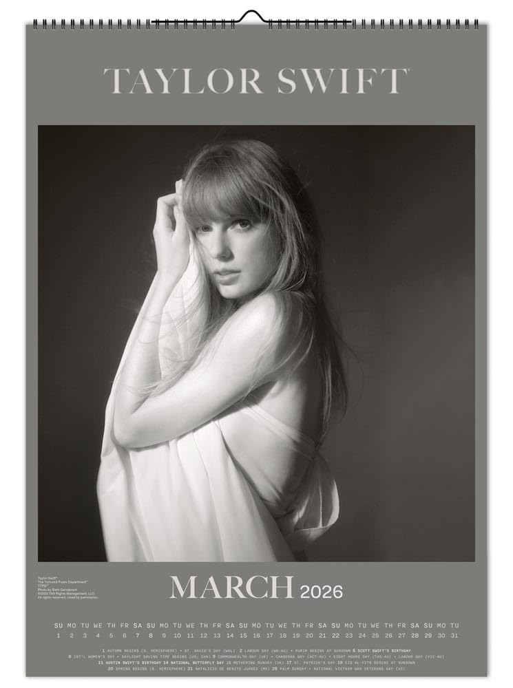 Taylor Swift OFFICIAL | 2026 11.7 x 16.5 Inch (Hanging) Monthly A3 Poster Wall Calendar, Kalender