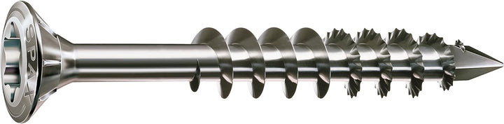SPAX Fassadenschraube aus Edelstahl rostfrei A2, 5,0 x 80 mm, 100 Stück, T-STAR plus, Linsensenkkopf