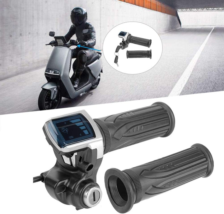 Hlyjoon Elektro-Drosselklappe, Elektrofahrrad-Gasgriff, 36-V-Half-Twist-Drosselklappe mit LED-Betrie