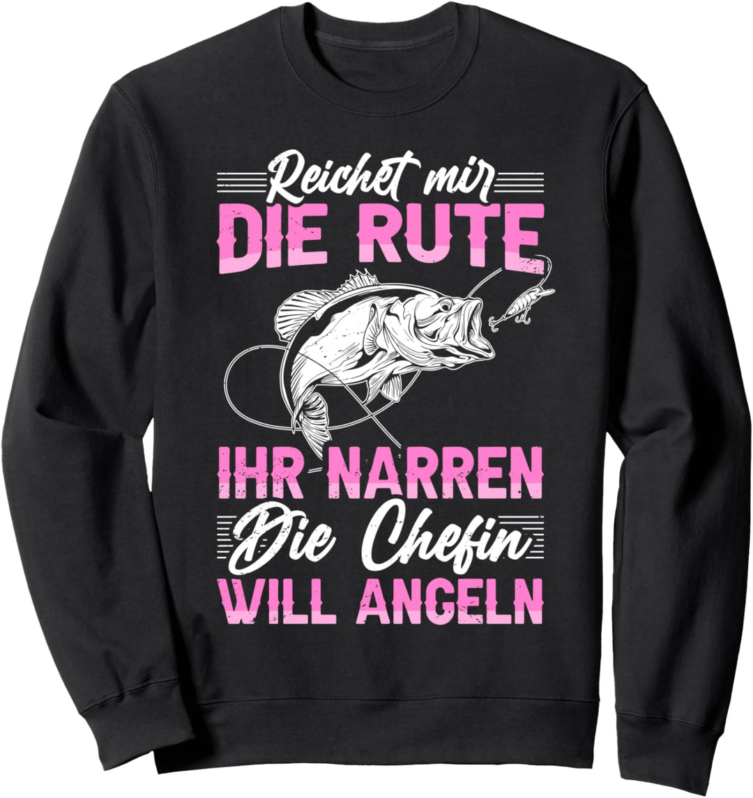 Damen Anglerin Geschenk Angeln Spruch Angler Mama Angelsport Sweatshirt