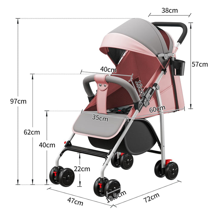 Kompakter Kinderwagen, 0 bis 4 Jahre (30 kg max), leicht (4,10 kg), Buggy für Babys, Komfort, faltba
