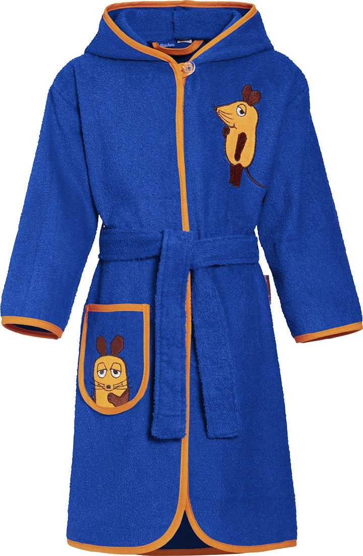 Playshoes Unisex Kinder Frottee-Bademantel Morgenmantel 86-92 marine Die Maus, 86-92 marine Die Maus