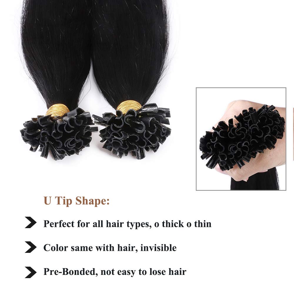 SEGO Bondings Extensions Echthaar 0.8G/Strähnen 50g Keratin U-Tip 100% Remy Human Hair Haarverlänger