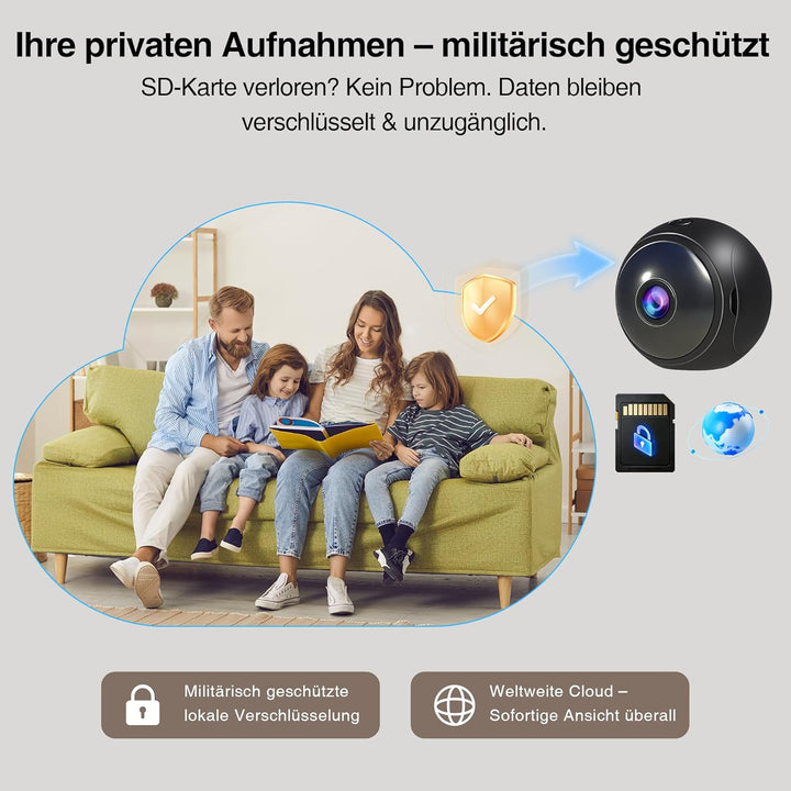 AOBOCAM Mini Kamera,4K 5G WLAN HD Mini Überwachungskamera,AI-Bewegungserkennung für Personen & Haust