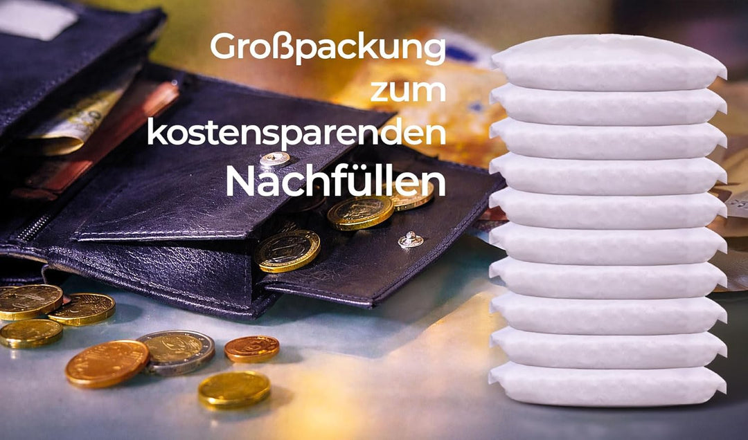 VABIONO 10x Nachüllpackungen à 1 kg für Raumentfeuchter - verhindert Schimmel, Moder, üble Gerüche,