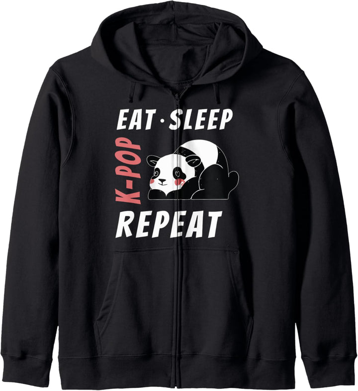 Eat Sleep K-Pop Repeat- Kpop k pop Panda Kapuzenjacke