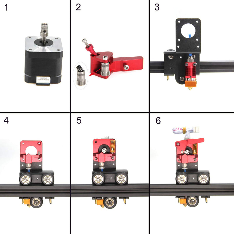 Befenybay Upgrade Direkte Doppelzahnextruder-Trägerplatte mit Riemenscheibe mit Schrittmotor Einfach