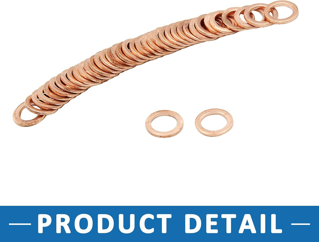40 Stück Kupferscheibe 7mm Innendurchm. Flache Dichtungsring