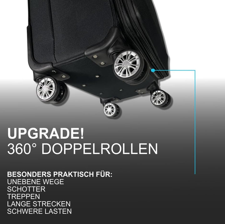 MY TRAVEL BAG Stoff Reisekoffer Trolley Erweiterbar mit Zwillingsrollen (M/L/XL/XXL oder 4er Set) We