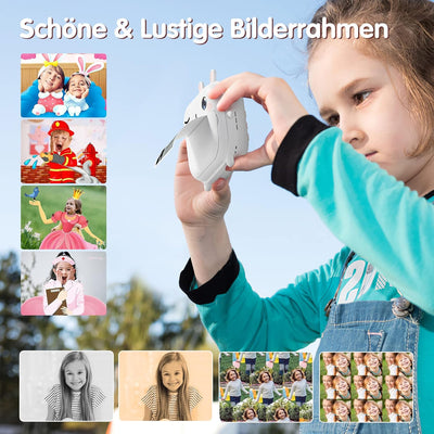 Selvim 40MP Kinderkamera, 2,4'' Bildschirm Sofortbildkamera Kinder, 1080P HD Videokamera mit 32GB TF