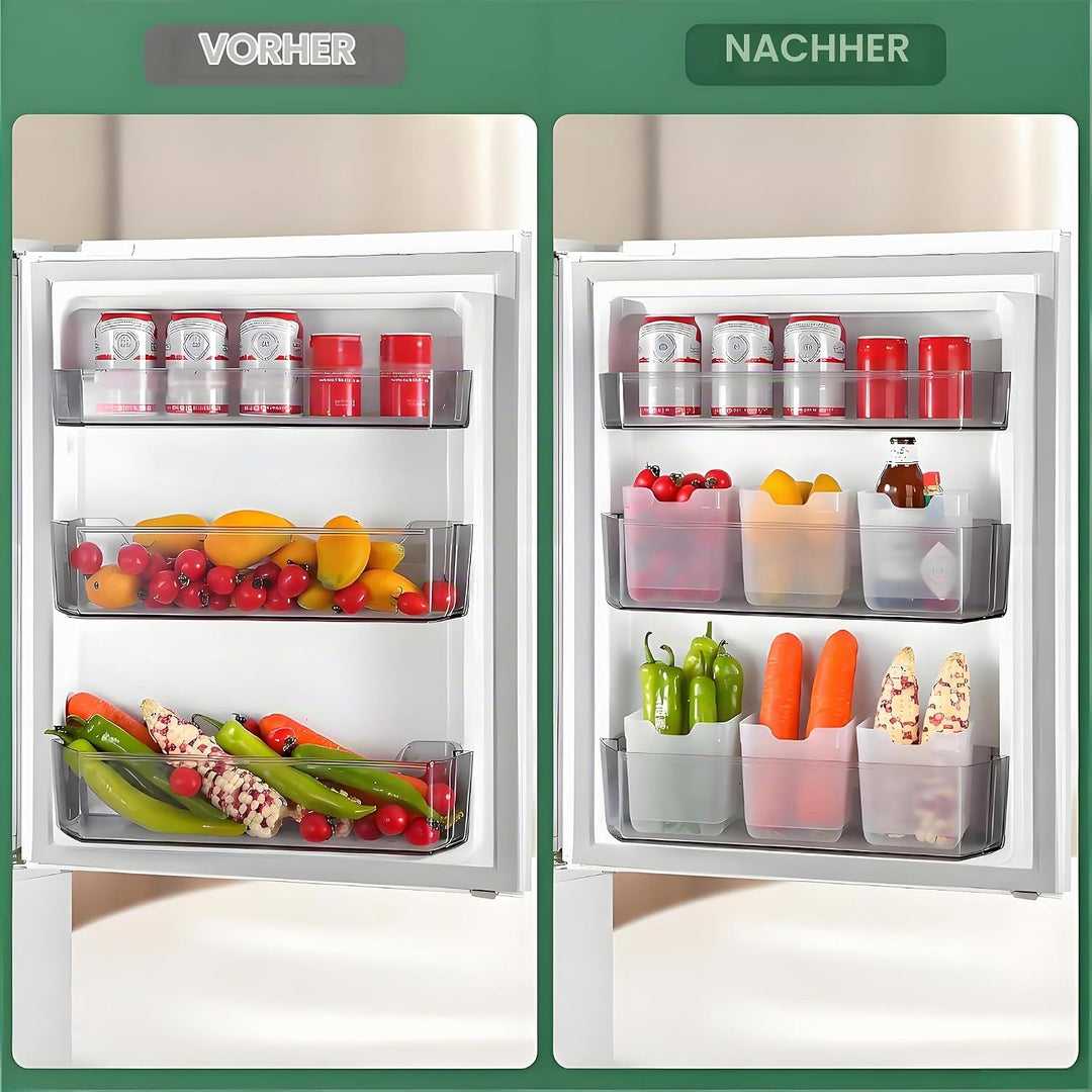 6er Pack Kühlschrank Organizer Aufbewahrung Boxen Set, Fridge Organizer Schublade Ordnungssystem Sta