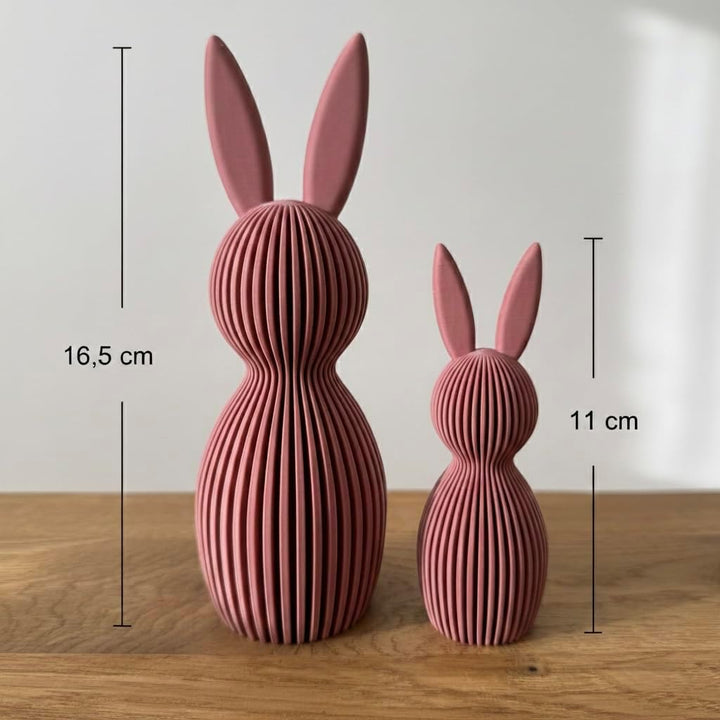 Scandi Osterhase 3D Deko – Minimalistische Osterdekoration im skandinavischen Design – Gerippte Ober