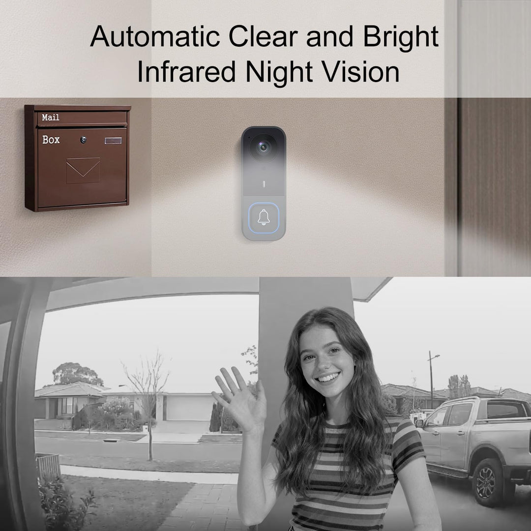 Kabellose Türklingel mit 1080p-Kamera, wasserdichtem 4,5-Zoll-IPS-Display, Bluetooth-Video-Türsprech