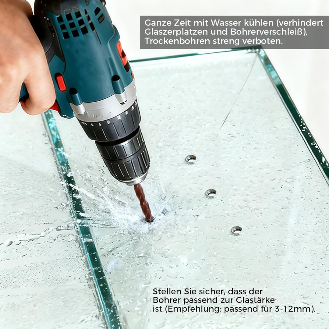 Fliesenbohrer Set 10 tlg, Steinbohrer Set mit Kobalt, Glasbohrer set 3-12mm, 6,35 mm Sechskantschaft