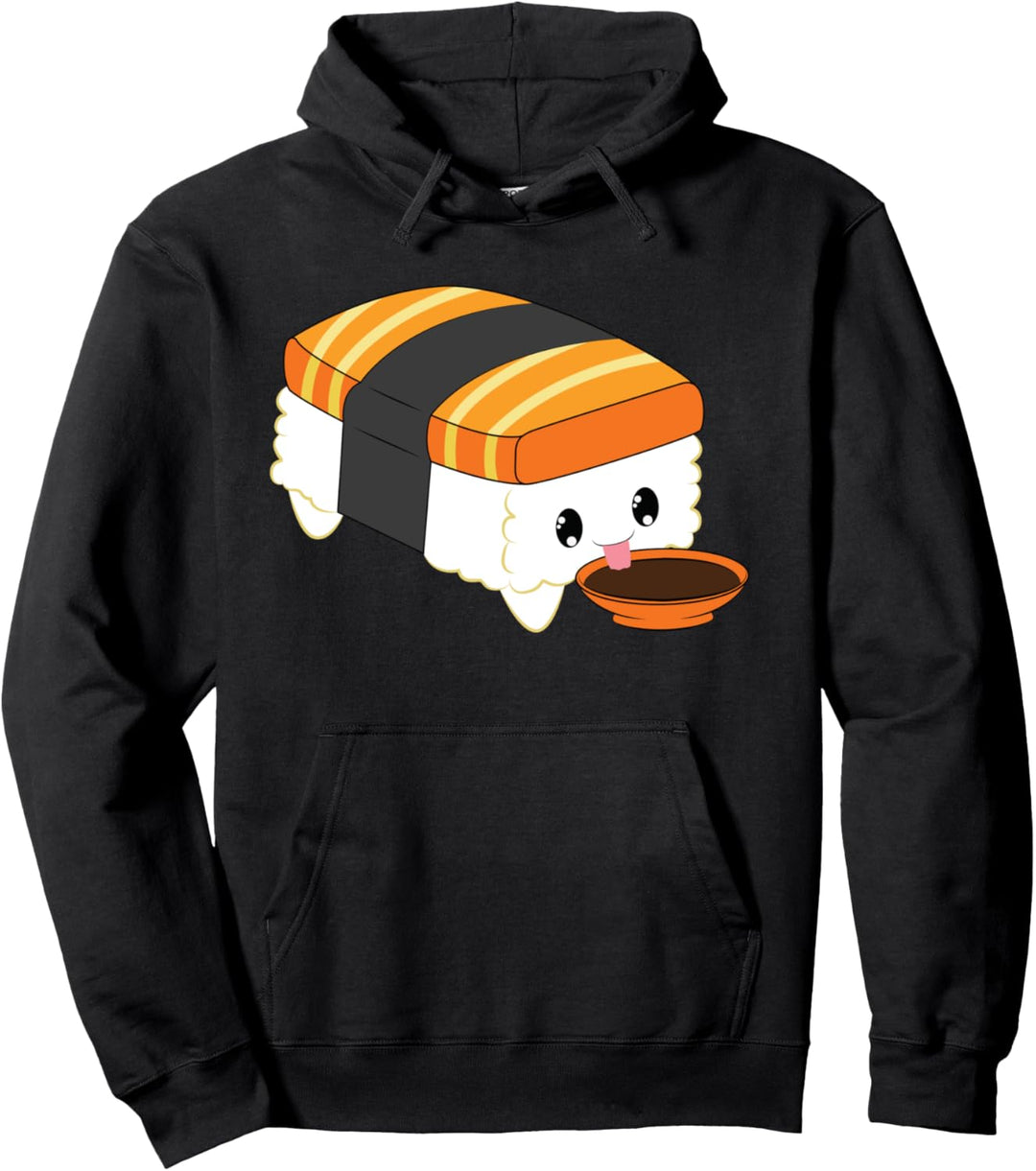 Nigiri Drinking Soy Sauce Pretending To Be A Cat Sushi Rice Pullover Hoodie