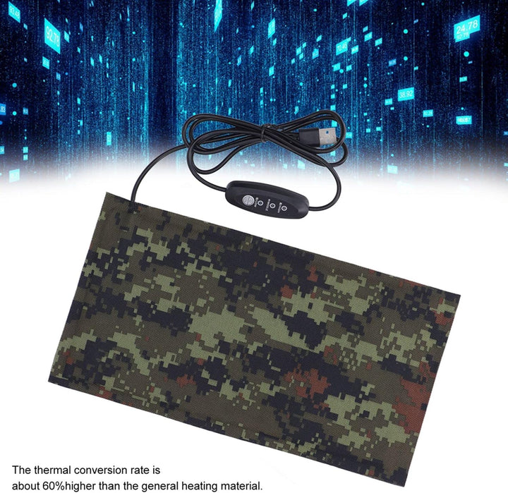 USB-Heizung, Heizblatt, USB-betrieben, Elektrische Stoffheizung, Wasserdicht, Warm, Kalt, Schutz, 3