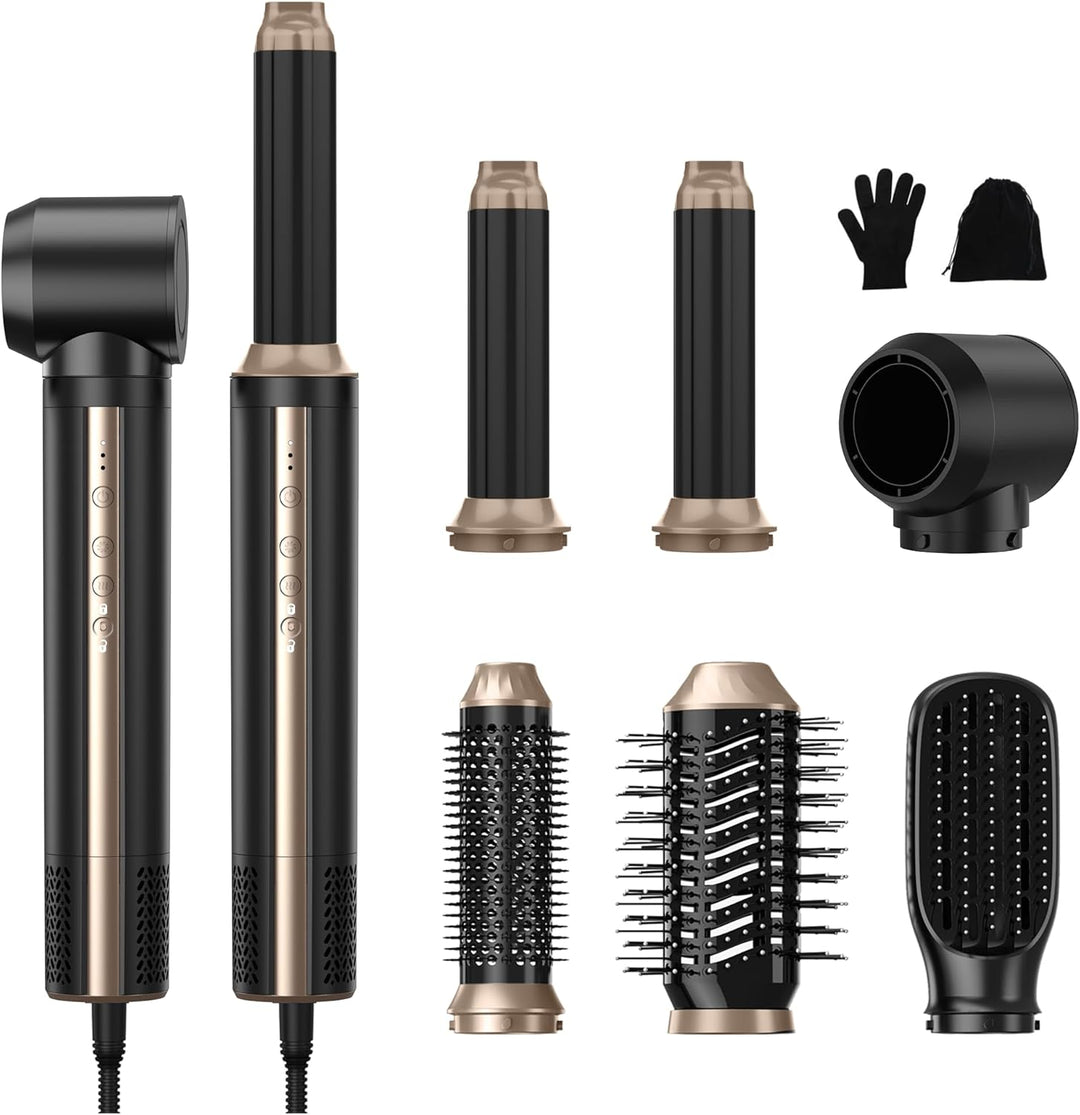 Neue Airstyler, Pro 6 in 1 Hairstyler Föhnbürste Set, 1400W Ionen Haartrockner mit 110000 U/MIN, Föh