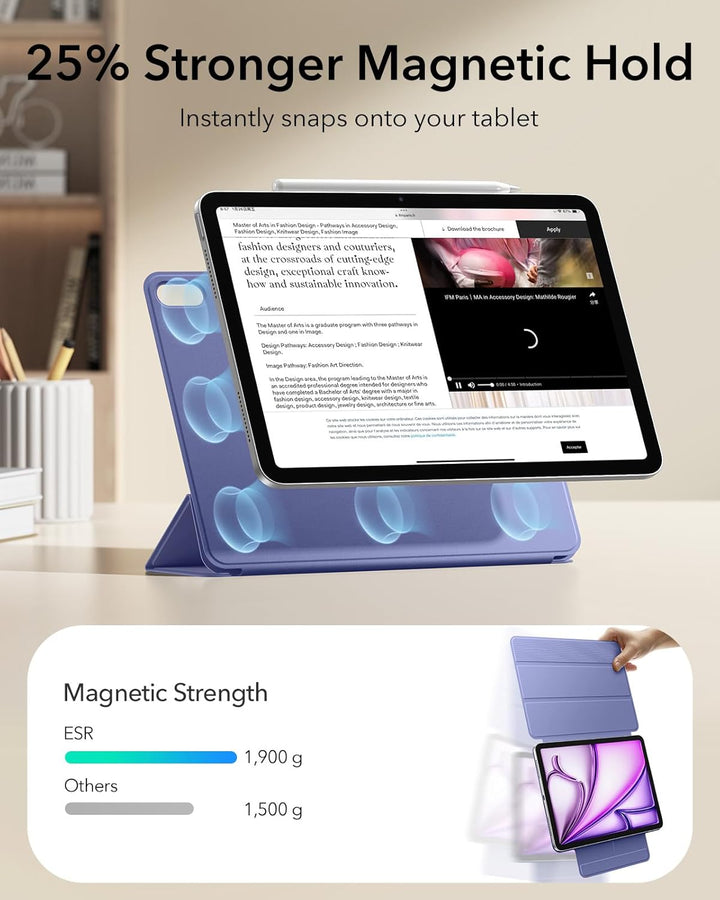 ESR für iPad Air 13 Zoll M4/M3/M2 Hülle (2026/2025/2024) und iPad Pro 12.9 (2022/2021/2020), Magnetb