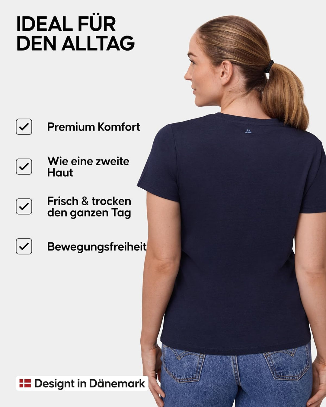 DANISH ENDURANCE Kurzarm T-Shirt aus Modal & Bio-Baumwolle, Rundhals- oder V-Ausschnitt, Atmungsakti