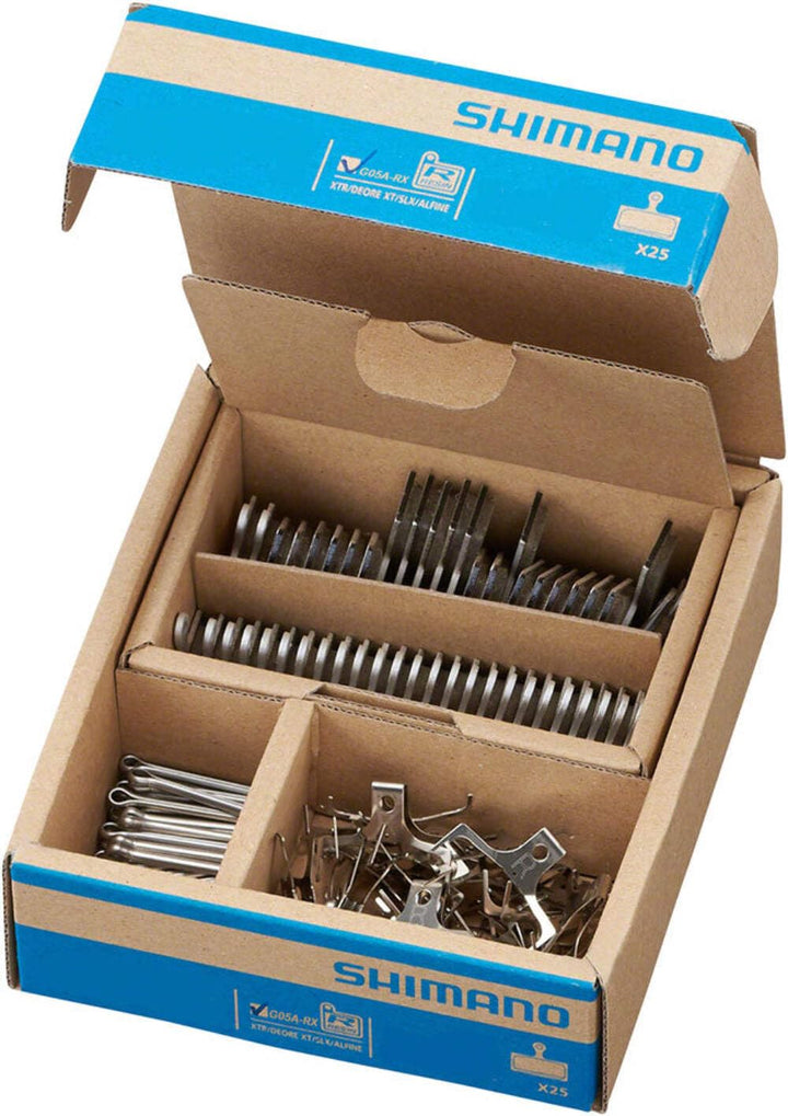 SHIMANO G05A-RX Scheibenbremsbelag und Feder - Harzverbindung, Legierung R ckplatte, Box / 25 Paar