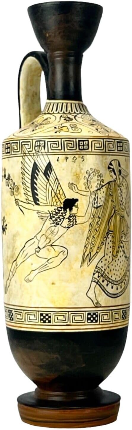 Atalanta Lekythos EROS Vase, Götter der Liebe, antike, griechische Keramik, Kopie