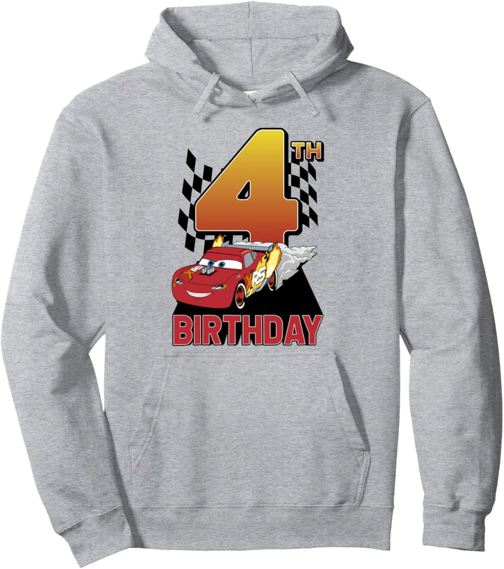 Disney Pixar Cars Lightning McQueen Fourth Birthday Pullover Hoodie
